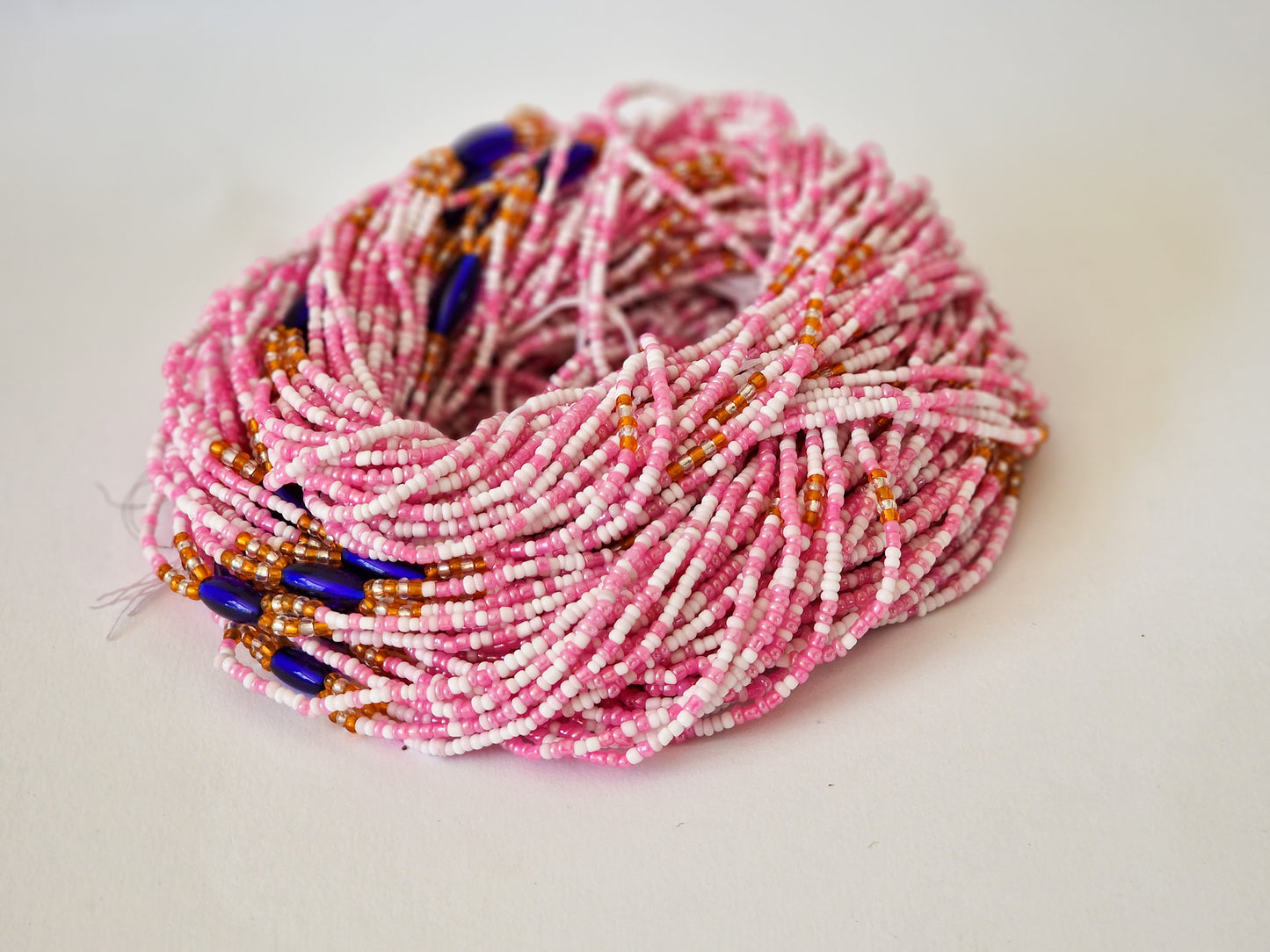 Roze en Wit Manifestatie Waistbeads